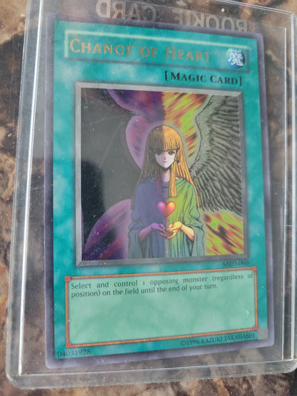 Authentic 1999 Edition MRD-060 "CHANGE OF HEART" Yugioh Card Ultra Rare Holographic Limited Edition Near Mint Plastic Sleeve Since New