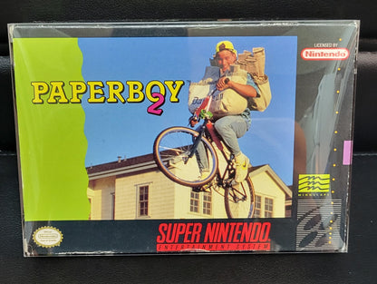 Authentic 1991 PAPERBOY 2 SNES Cartridge (Super Nintendo Ent. System) CIB Complete In Box + Instructions Immaculate Condition Original Owner