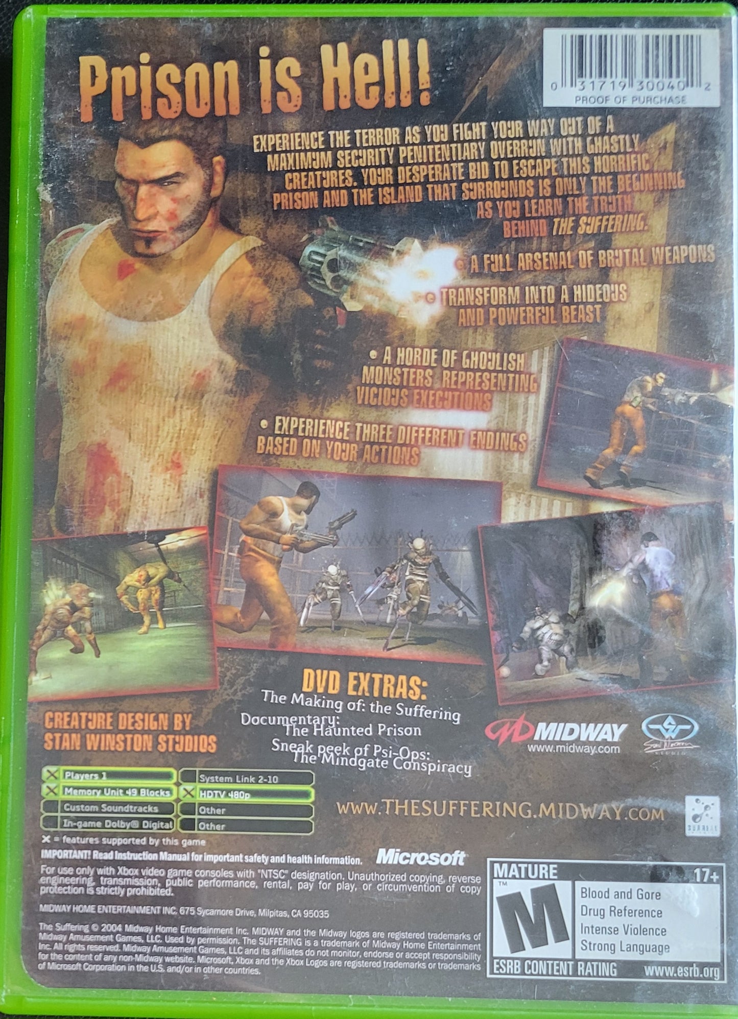 The Suffering -  (CIB) OG Microsoft XBOX Pre-Owned Great Shape Tested & Working CLEAN DISC