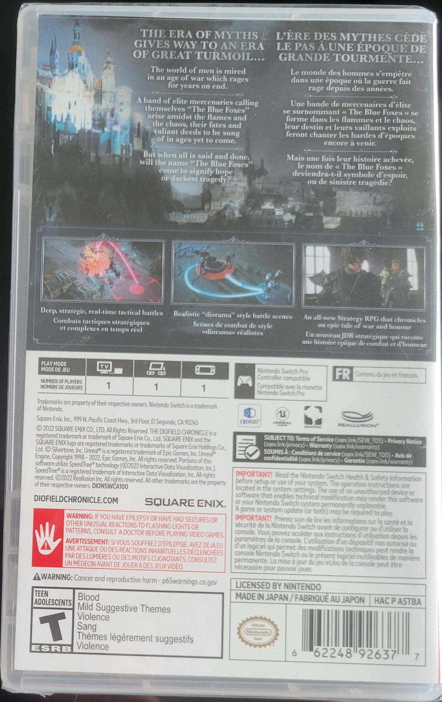 The DioField Chronicle - Nintendo Switch + Protector 2022 Brand New Factory Sealed