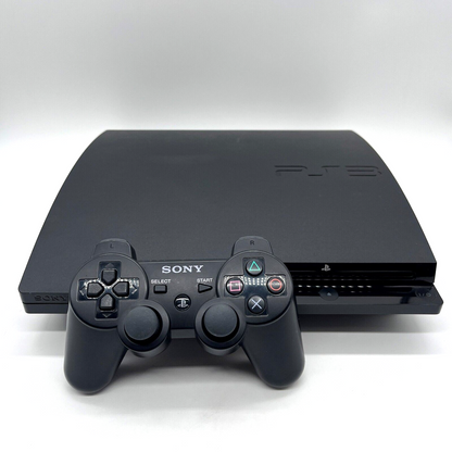 320GB PS3 Playstation 3 SLIM PACKAGE + 1 Controller & Hook Up Cords MINT