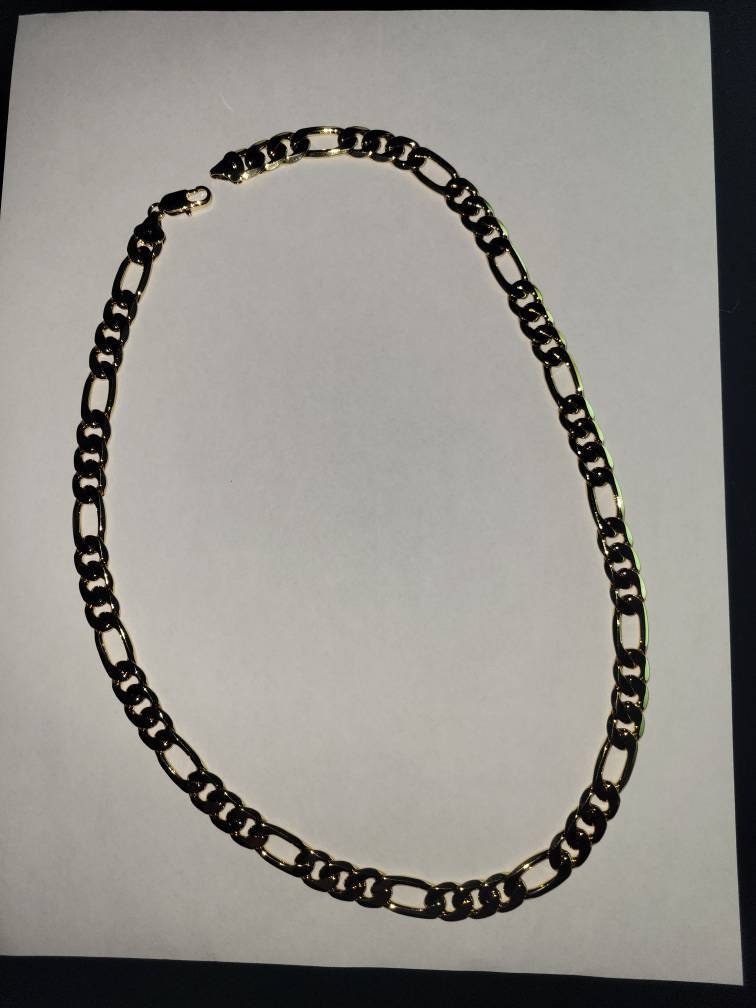 18k Stamped Gold Filled Figaro Chain 70.58 Grams Best Quality