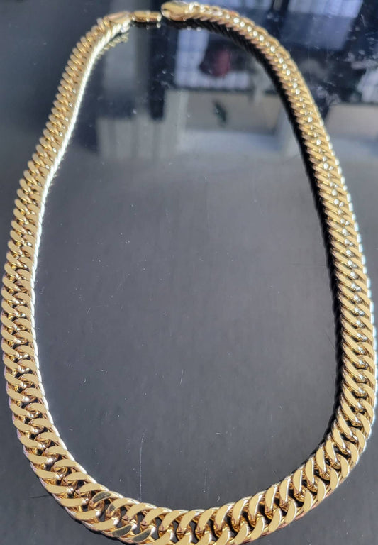 14k Gold Filled Double Cuban Link Necklace 10 MM THICK 88 GRAMS ( Best Quality )