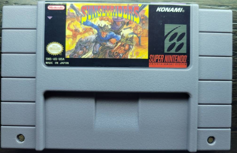 SUNSET RIDERS (Nintendo SNES) (1993) | Wild West Run & Gun Action Game Cartridge