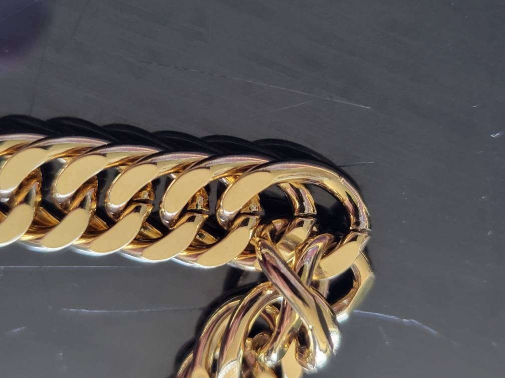 14k Gold Filled Double Cuban Link Necklace 10 MM THICK 88 GRAMS ( Best Quality )