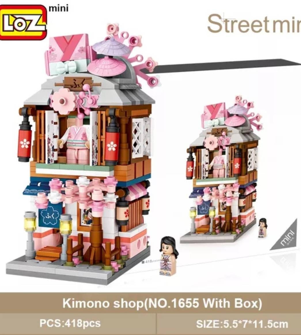 Loz Street Mini Building Blocks Collect Them All & Build Design Your Own City! Great Christmas Gifts Amazing Value - Matcha Squirrel Kimono