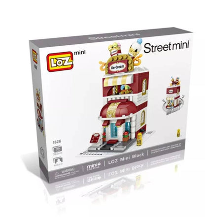 Loz Street Mini Building Blocks Collect Them All & Build Design Your Own City! Great Christmas Gifts Amazing Value - IceCream Nut Sushi Shop