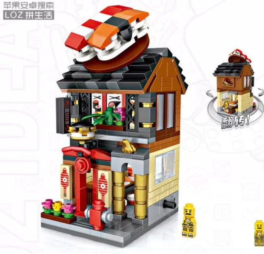 Loz Street Mini Building Blocks Collect Them All & Build Design Your Own City! Great Christmas Gifts Amazing Value - IceCream Nut Sushi Shop