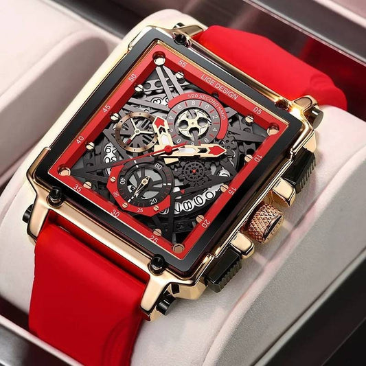 2022 Luxurious Men's Watch Hand Carved Skeleton Waterproof Bezel Silicone Band Gift Box Included A+ Christmas| Brithday|Anniversary|Gift