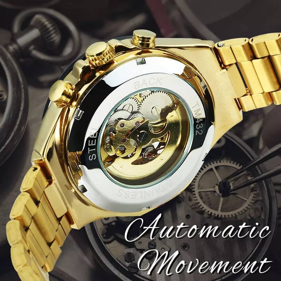 Grand Master Multi Function Skeleton Men's Watch Timer Calander Box Included A+ Christmas | Brithday | Anniversary | Gift