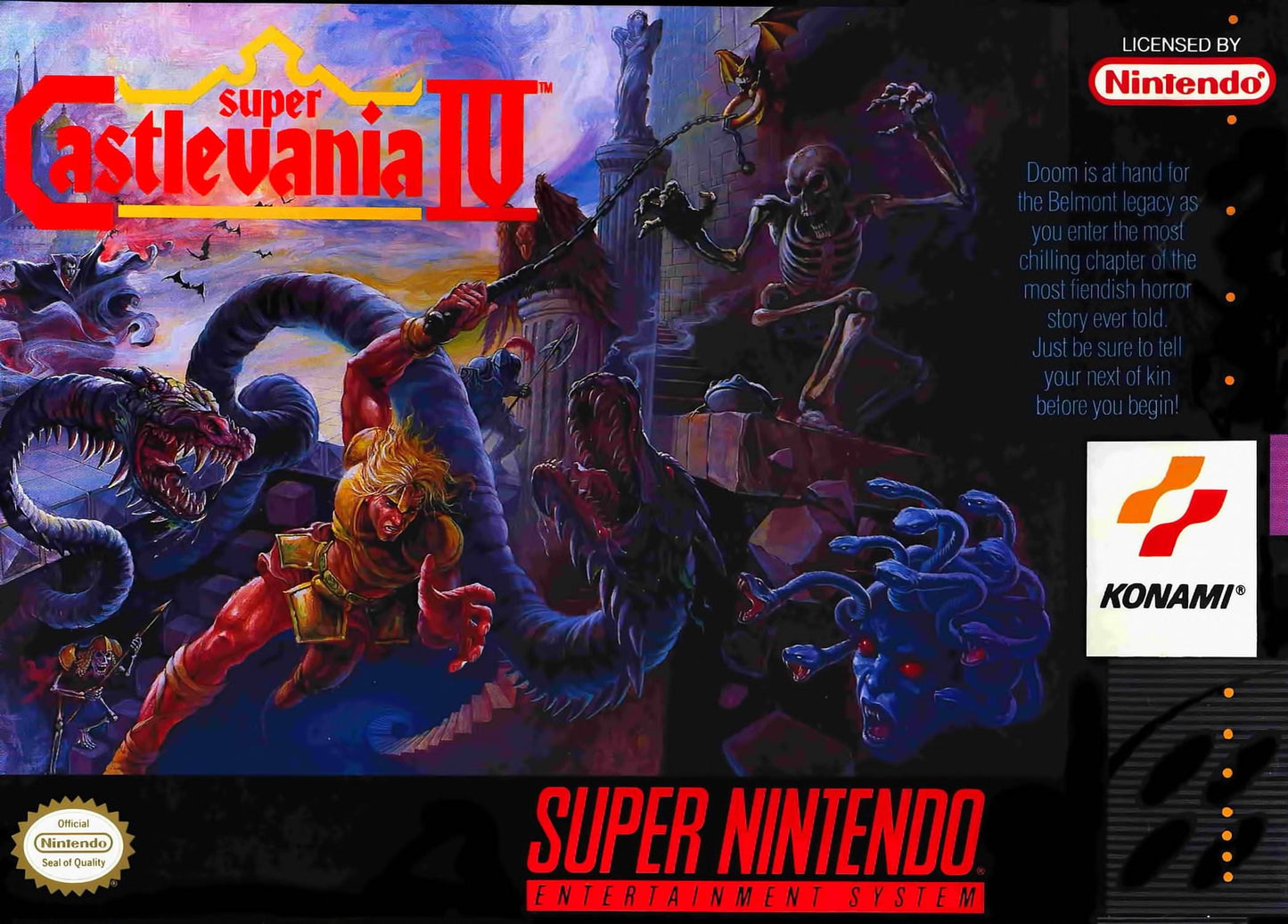 Castlevania IV - SNES - Super Nintendo Ent. System 1991 NTSC/PAL Cartridge