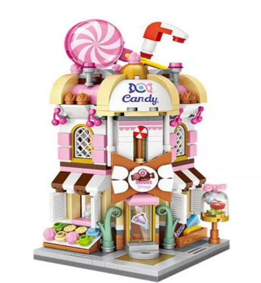 Loz Street Mini Building Blocks Collect Them All & Build Design Your Own City! Great Christmas Gifts Amazing Value - Music Cake Candy Shops