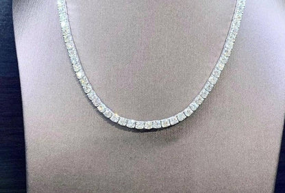 4MM Certified Moissanite Brilliant Cut VVS1 D Clarity Tennis Necklace White - Yellow Gold GRA Certified Will Pass Diamond Test