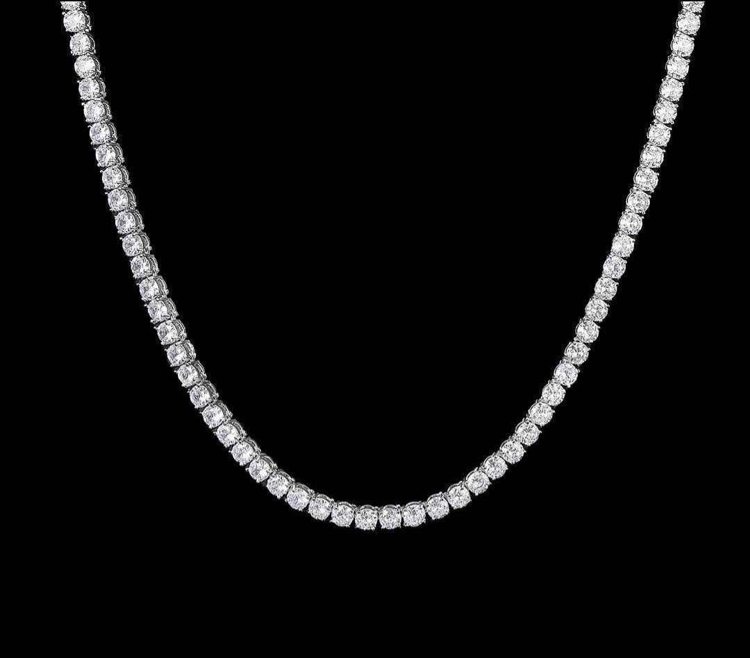 5MM Certified Moissanite Brilliant Cut VVS1 D Clarity Tennis Necklace White - Yellow Gold GRA Certified Will Pass Diamond Test