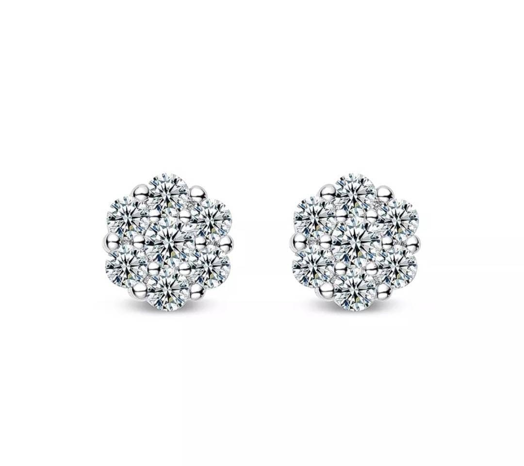0.5 - 1 Carat Certified Moissanite Brilliant Cut VVS1 D (Colorless) Moissanite Stud Earrings White Gold GRA Certified Anniversary Xmas Set