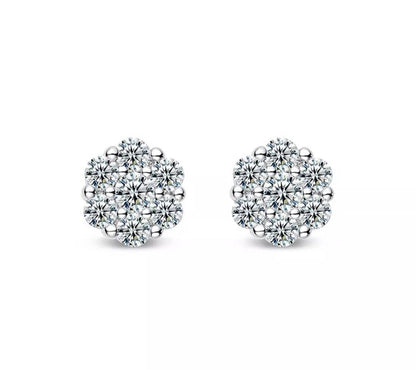 0.5 - 1 Carat Certified Moissanite Brilliant Cut VVS1 D (Colorless) Moissanite Stud Earrings White Gold GRA Certified Anniversary Xmas Set