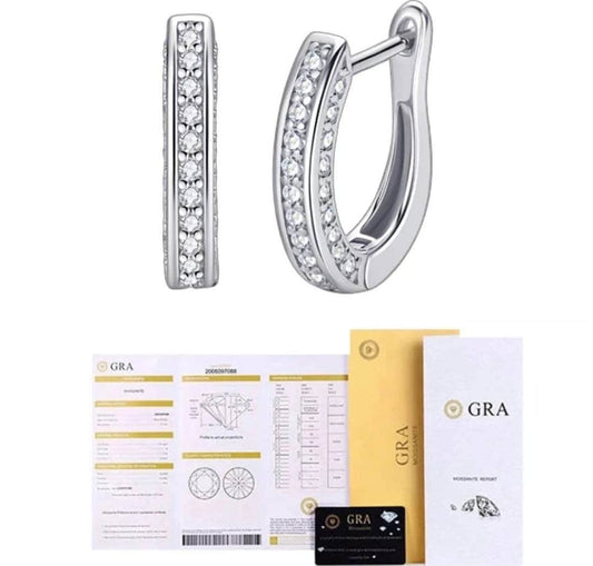 30MM Horseshoe Womens Certified VVS1 D Moissanite Diamond Hoop Earrings White Gold GRA Best Quality GUARANTEED Passes Diamond Test