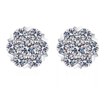 0.5 - 1 Carat Certified Moissanite Brilliant Cut VVS1 D (Colorless) Moissanite Stud Earrings White Gold GRA Certified Anniversary Xmas Set