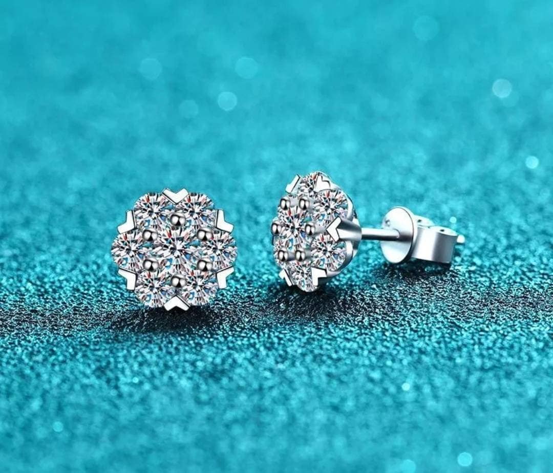 0.5 - 1 Carat Certified Moissanite Brilliant Cut VVS1 D (Colorless) Moissanite Stud Earrings White Gold GRA Certified Anniversary Xmas Set