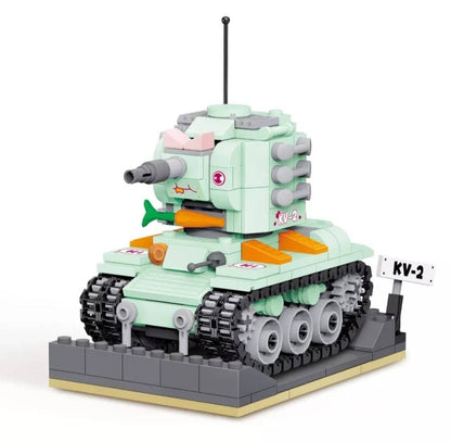 Building Block Tanks 4 To Choose Best Quality Mini Vehicle By Hand Best Quality Panzer Sherman KV2 S35 Collect All 4 Complete Your Army!