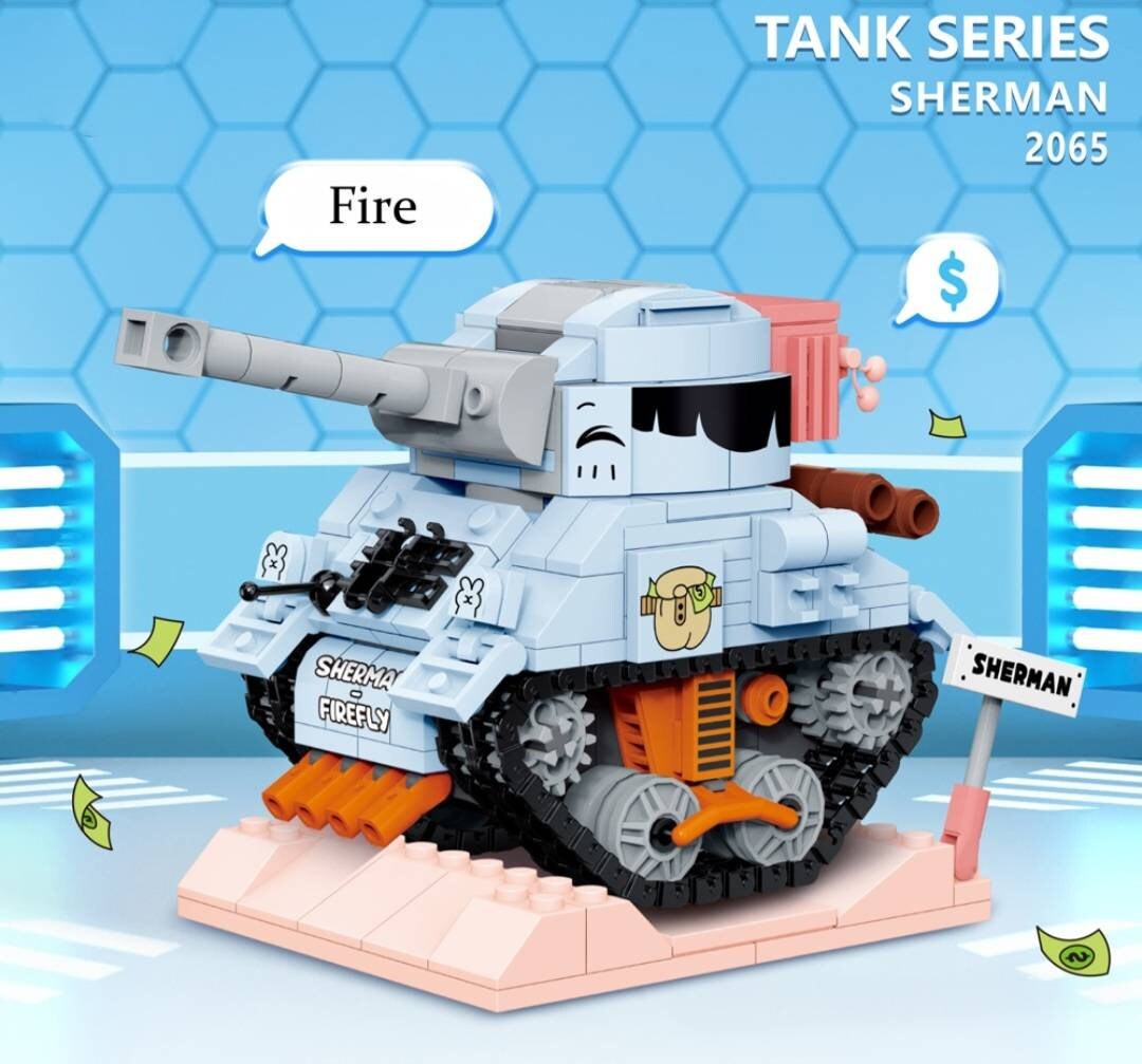 Building Block Tanks 4 To Choose Best Quality Mini Vehicle By Hand Best Quality Panzer Sherman KV2 S35 Collect All 4 Complete Your Army!