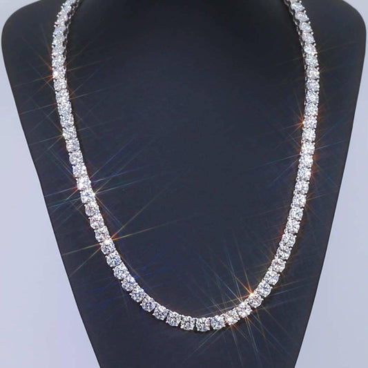 0.50 Carat Certified Moissanite Diamond Brilliant Round Cut VVS1 D Tennis Necklace White S925 Gold GRA Certified Best Quality GUARANTEED