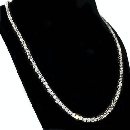 2.5 MM 0.06 Carat Certified Moissanite Diamond Brilliant Round Cut VVS1 D Tennis Necklace White S925 GRA Certified Best Quality GUARANTEED