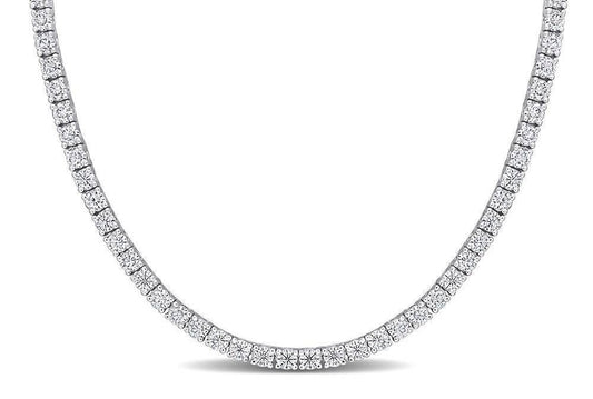 2.5 MM 0.06 Carat Certified Moissanite Diamond Brilliant Round Cut VVS1 D Tennis Necklace White S925 GRA Certified Best Quality GUARANTEED