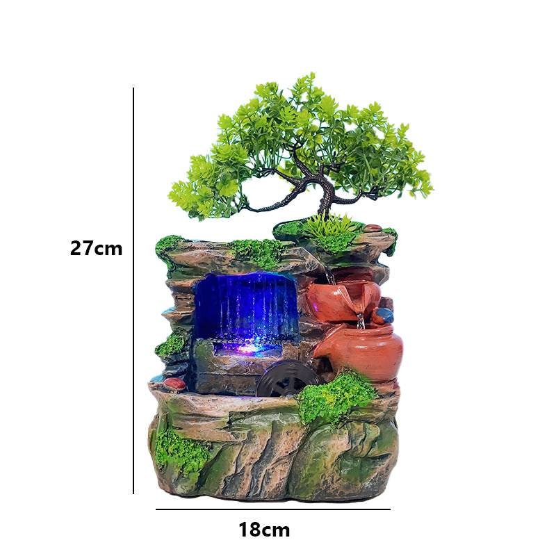 LUSCIOUS Feng Shui Stone Water Fountain Ambience At Home Solid Resin Statement Piece / Meditation / Calming / Add Plants / Bamboo / Fish