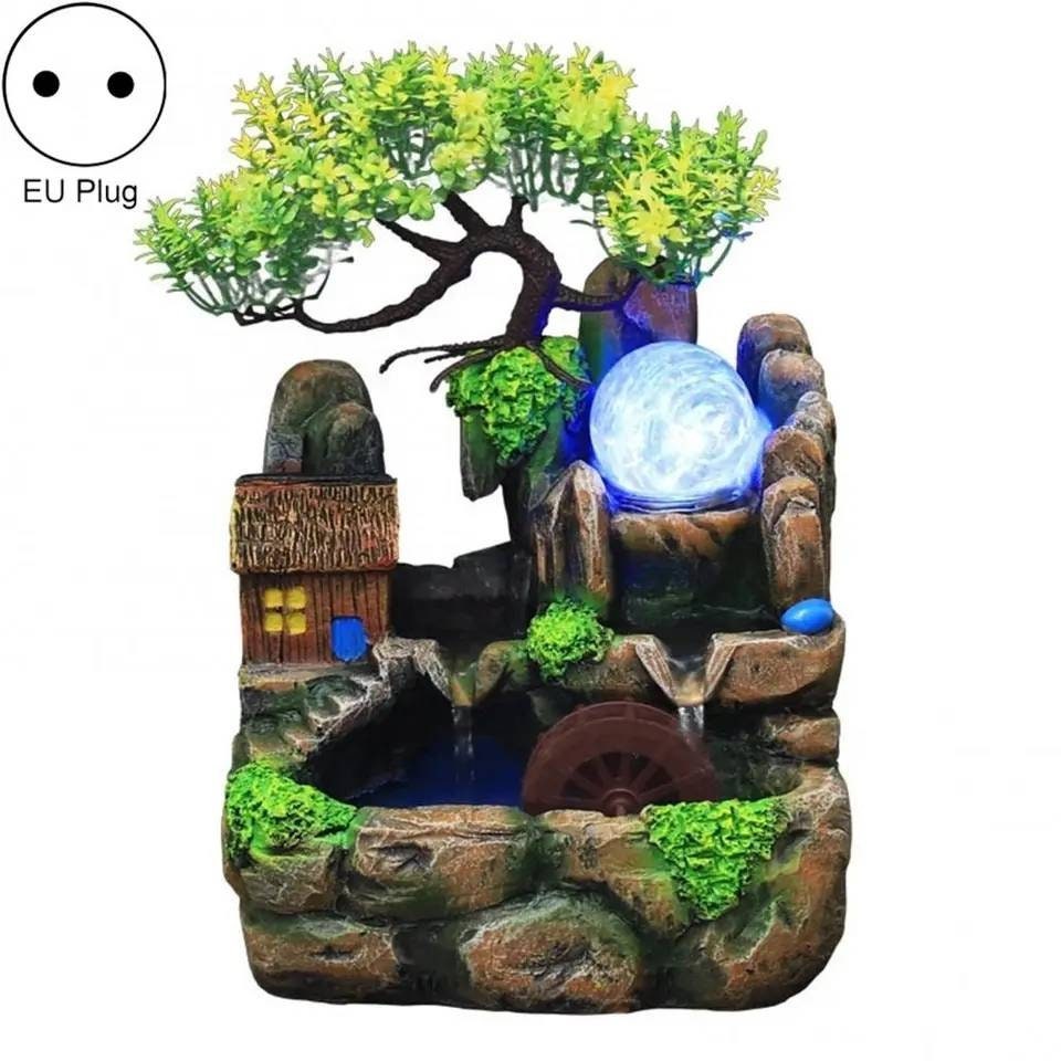 HANDMADE Feng Shui Stone Water Fountain Ambience At Home Solid Resin Statement Piece / Meditation / Calming / Add Plants / Bamboo / Fish