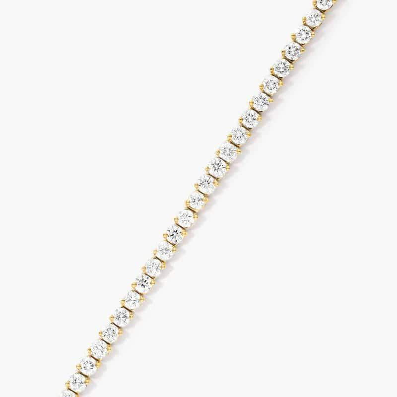 3MM - 5MM Gold 925 Certified Moissanite Brilliant Cut VVS1 D Clarity Tennis Bracelet 7 7.5 , 8 8.5 Inch GRA Certified Will Pass Diamond Test