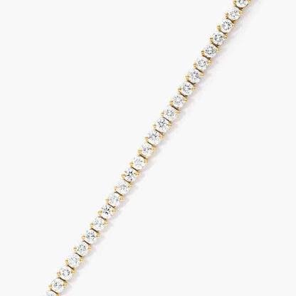 3MM - 5MM Gold 925 Certified Moissanite Brilliant Cut VVS1 D Clarity Tennis Bracelet 7 7.5 , 8 8.5 Inch GRA Certified Will Pass Diamond Test