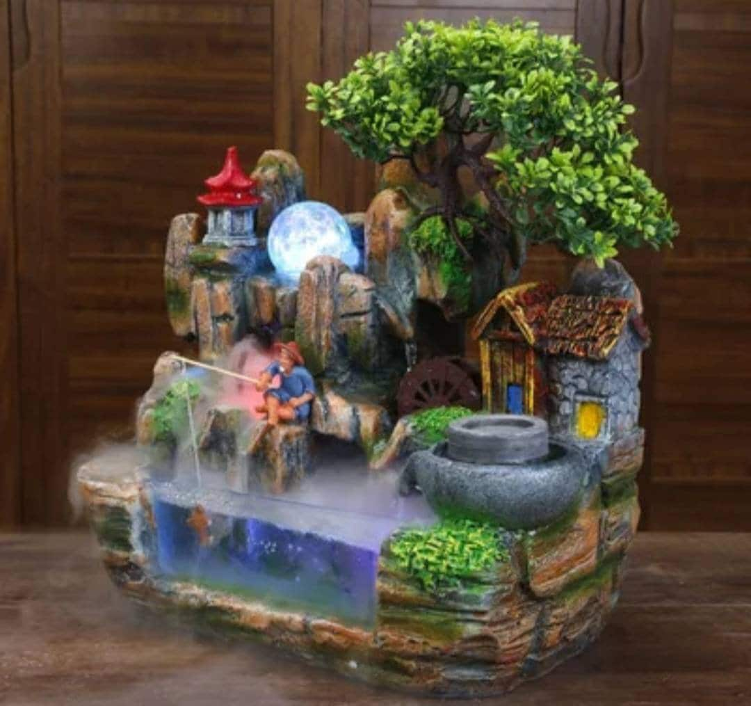 SALE Lucky Stone Water Fountain Peace & Calming Anywhere Solid Statement Piece / Meditate / Beta Aquarium / Add Plants Bamboo / Bring Wealth