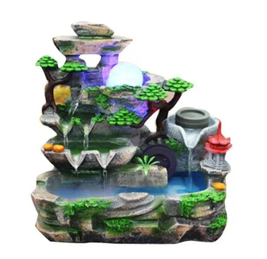 Yoshi Island Tropical Beach Stone Water Fountain Meditate Home / Office / Peace / Meditation / Calming / Add Plants / Bamboo / Beta Fish /