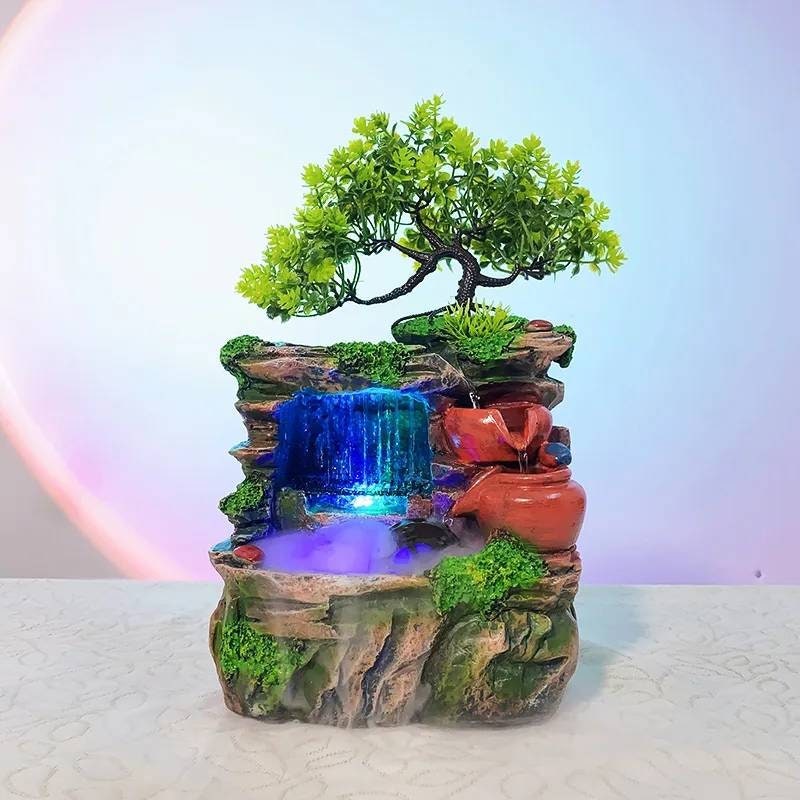 LUSCIOUS Feng Shui Stone Water Fountain Ambience At Home Solid Resin Statement Piece / Meditation / Calming / Add Plants / Bamboo / Fish