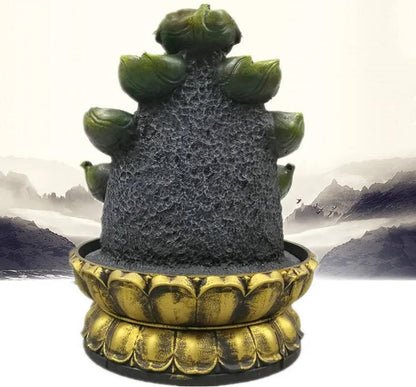 BUDDHA Feng Shui Stone Water Fountain Ambience At Home Solid Resin Statement Piece / Meditation / Calming / Add Plants / Bamboo / Fish