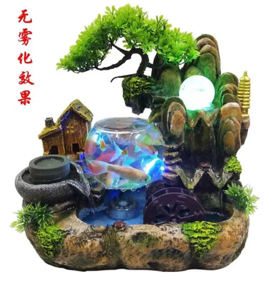 Beta Bowl Wealth & Luck Feng Shui Stone Water Fountain Bring Ambience Solid Statement Piece / Meditate / Calming / Add Plants / Bamboo /