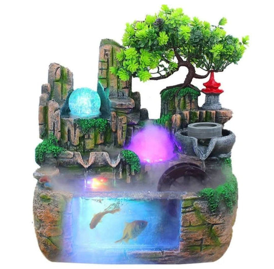 Mini Koi Pond Stone Pond Water Fountain Peace & Calming Anywhere Solid / Meditate / Beta Aquarium / Add Plants / Bamboo / Moss / Wealth / Lu