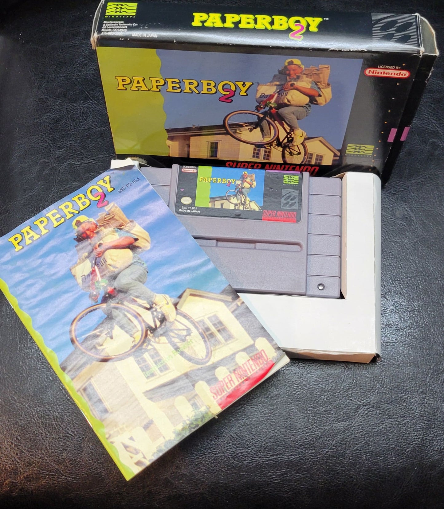 Authentic 1991 PAPERBOY 2 SNES Cartridge (Super Nintendo Ent. System) CIB Complete In Box + Instructions Immaculate Condition Original Owner